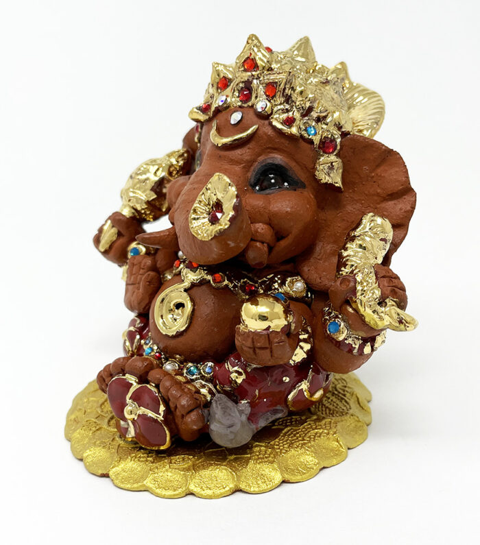 Brigitte Saugstad Ganesha Royal-44, ceramic statue, sculpture, idol, figurine, elephant -C