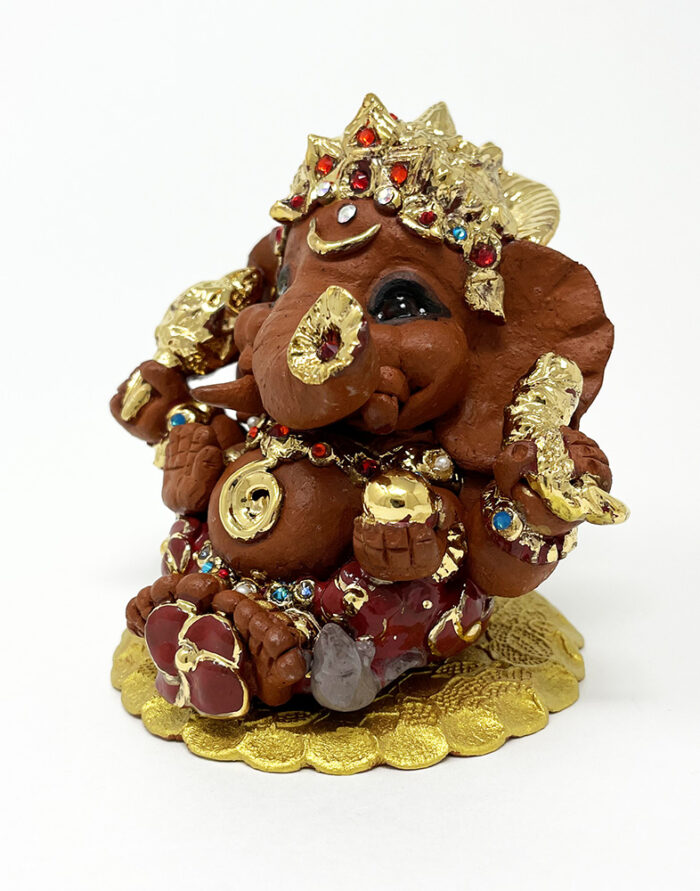 Brigitte Saugstad Ganesha Royal-44, ceramic statue, sculpture, idol, figurine, elephant -E