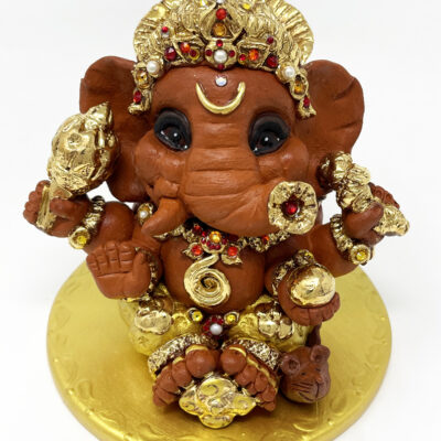 Brigitte Saugstad Ganesha Royal-49, ceramic statue, sculpture, idol, figurine, elephant -A