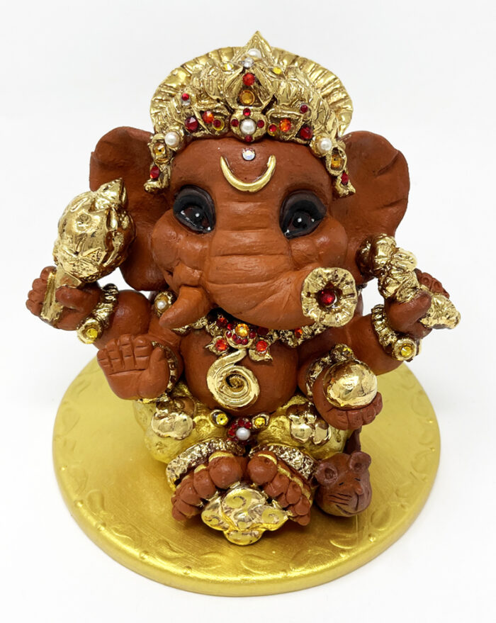 Brigitte Saugstad Ganesha Royal-49, ceramic statue, sculpture, idol, figurine, elephant -A