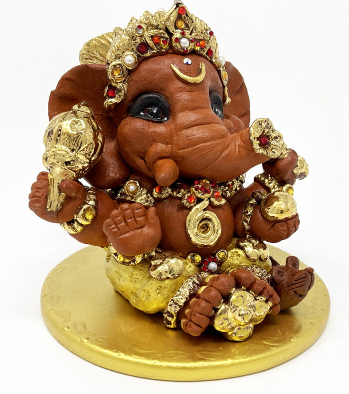 Brigitte Saugstad Ganesha Royal-49, ceramic statue, sculpture, idol, figurine, elephant -B