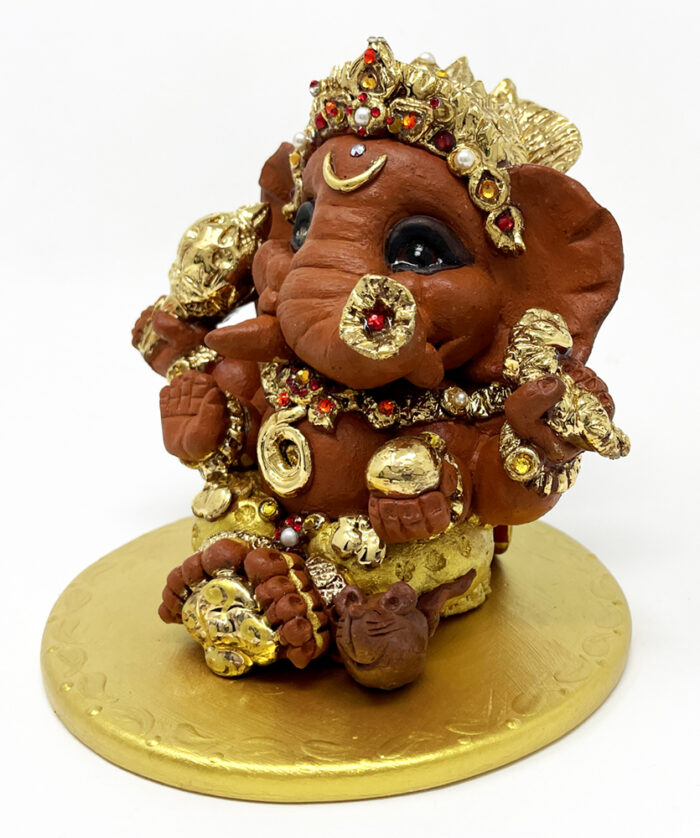 Brigitte Saugstad Ganesha Royal-49, ceramic statue, sculpture, idol, figurine, elephant -C