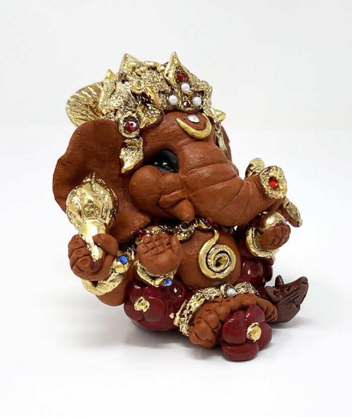 Brigitte Saugstad Ganesha Royal Mini-1, ceramic statue, sculpture, idol, figurine, elephant -C