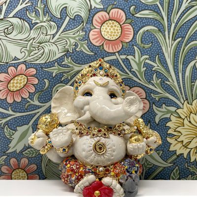 Brigitte Saugstad Ganesha Royal-29 ceramic statue, sculpture, idol, figurine, elephant -A