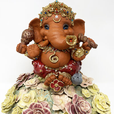 Brigitte Saugstad Ganesha Royal-32 ceramic statue, sculpture, idol, figurine, elephant -F