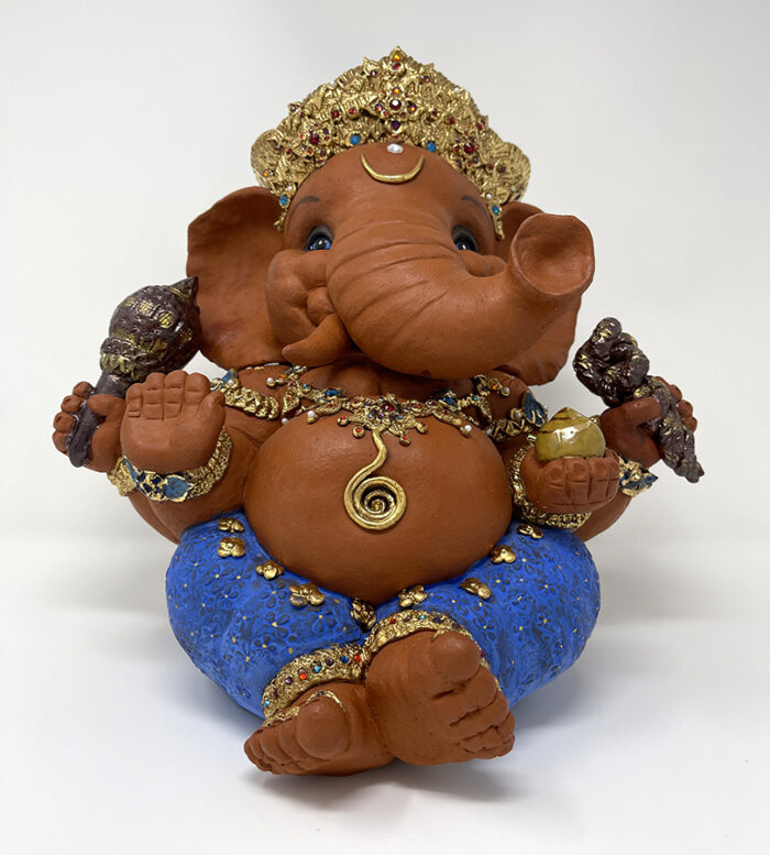 Brigitte Saugstad Ganesha Royal-41, ceramic statue, sculpture, idol, figurine, elephant -B