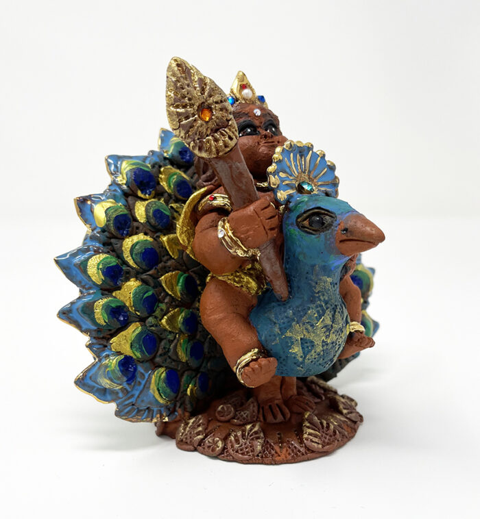 Brigitte Saugstad Kartikeya-2, ceramic statue, sculpture, idol, figurine -C