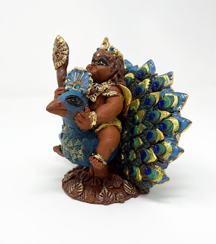 Brigitte Saugstad Kartikeya-2, ceramic statue, sculpture, idol, figurine -E