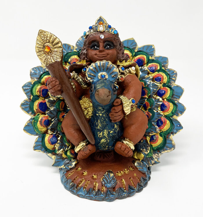 Brigitte Saugstad Kartikeya-3, ceramic statue, sculpture, idol, figurine -B