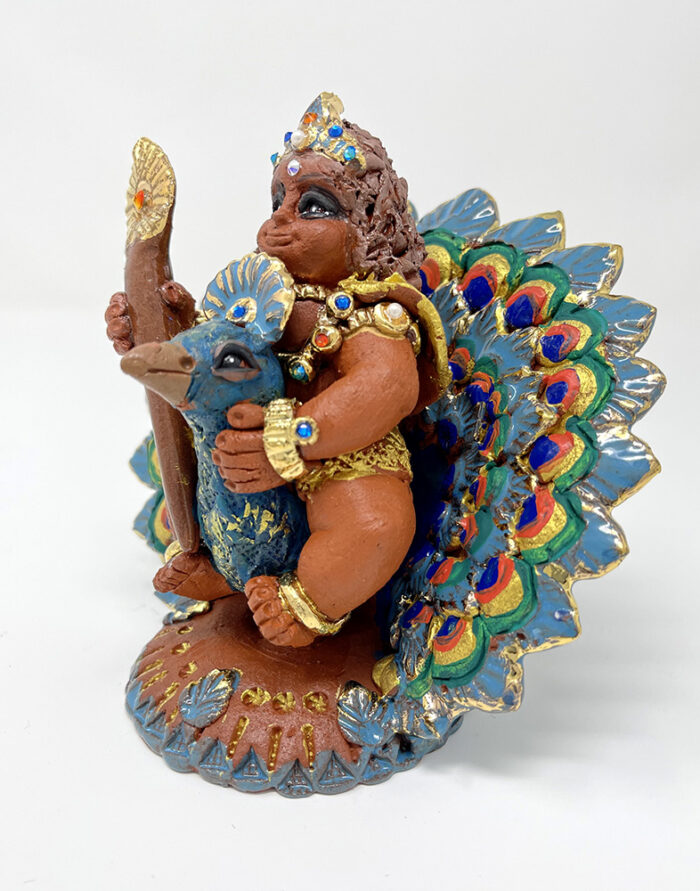 Brigitte Saugstad Kartikeya-3, ceramic statue, sculpture, idol, figurine -E