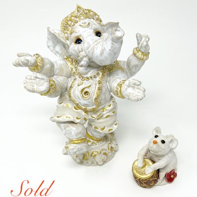 SOLD Brigitte Saugstad Ganesha Dancing+mouse-1