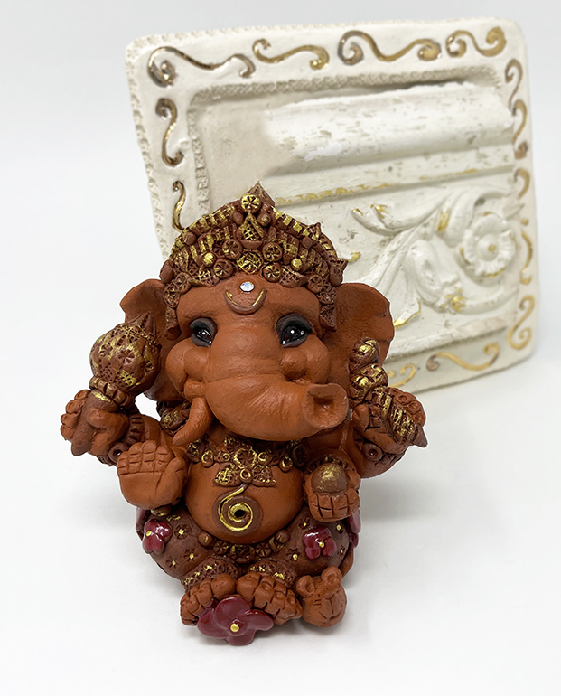 Brigitte Saugstad Ganesha Simple-Glazes-9 ceramic statue, sculpture, idol, figurine, elephant -A