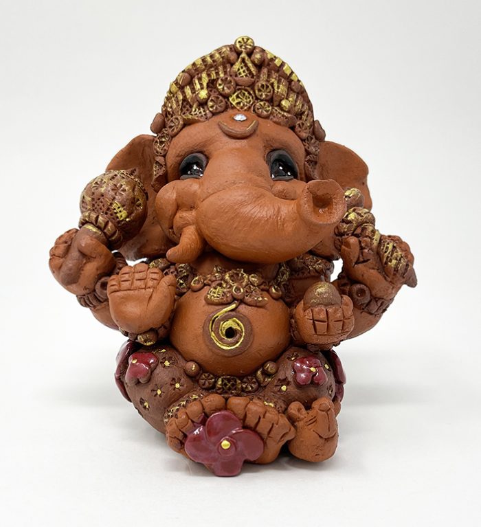Brigitte Saugstad Ganesha Simple-Glazes-9 ceramic statue, sculpture, idol, figurine, elephant -B