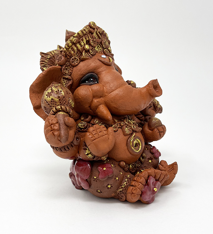 Brigitte Saugstad Ganesha Simple-Glazes-9 ceramic statue, sculpture, idol, figurine, elephant -C