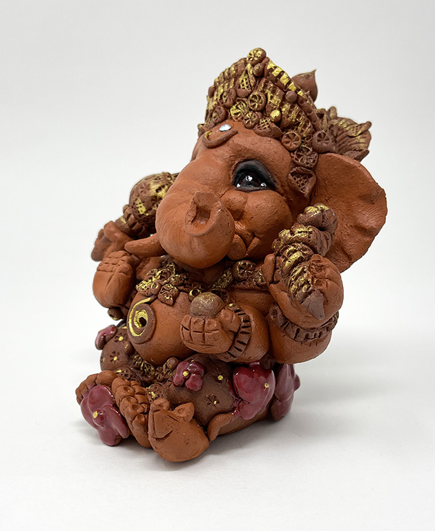 Brigitte Saugstad Ganesha Simple-Glazes-9 ceramic statue, sculpture, idol, figurine, elephant -E