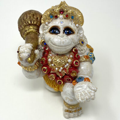 Brigitte Saugstad Hanuman-31, hand-modelled ceramic statue, sculpture, idol, figurine, monkey -A