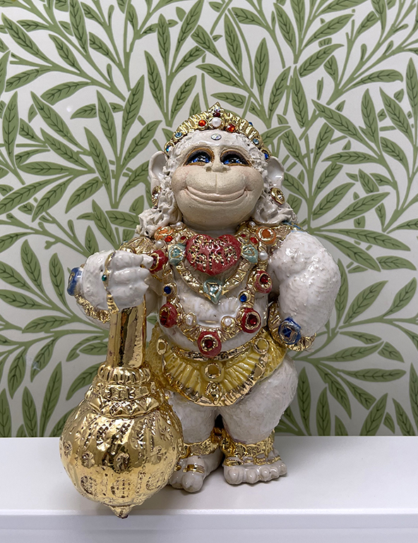 Brigitte Saugstad Hanuman Royal-15 ceramic statue, sculpture, idol, figurine, monkey -A