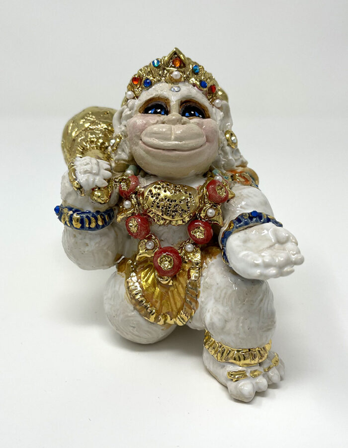Brigitte Saugstad Hanuman Royal-19, ceramic statue, sculpture, idol, figurine, monkey -A
