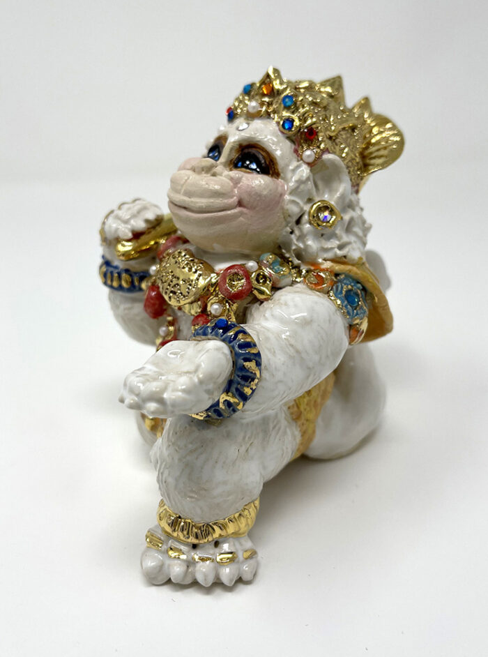 Brigitte Saugstad Hanuman Royal-19, ceramic statue, sculpture, idol, figurine, monkey -D
