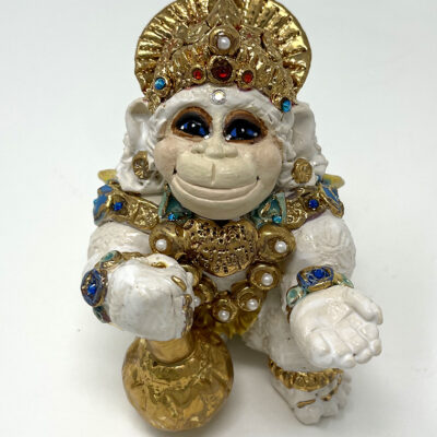 Brigitte Saugstad Hanuman Royal-23, ceramic statue, sculpture, idol, figurine, monkey -A