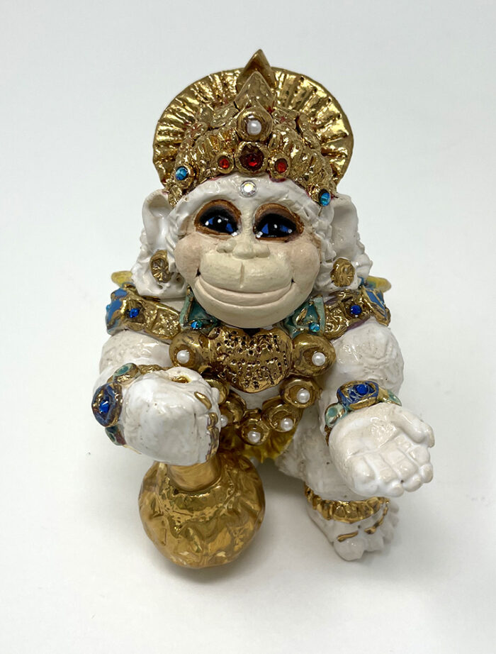 Brigitte Saugstad Hanuman Royal-23, ceramic statue, sculpture, idol, figurine, monkey -A