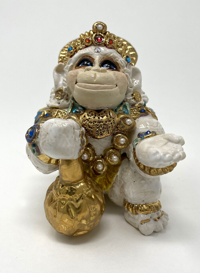 Brigitte Saugstad Hanuman Royal-23, ceramic statue, sculpture, idol, figurine, monkey -B