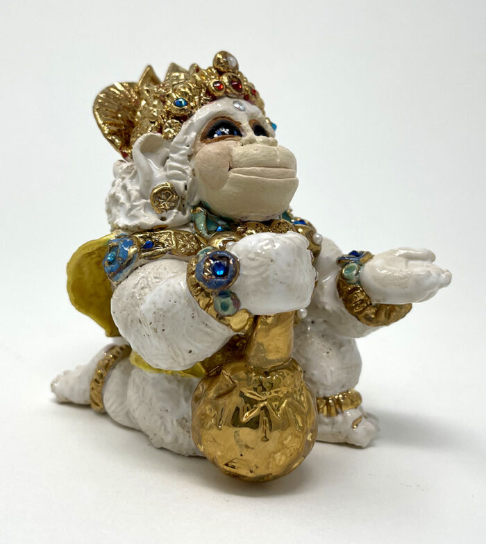 Brigitte Saugstad Hanuman Royal-23, ceramic statue, sculpture, idol, figurine, monkey -C