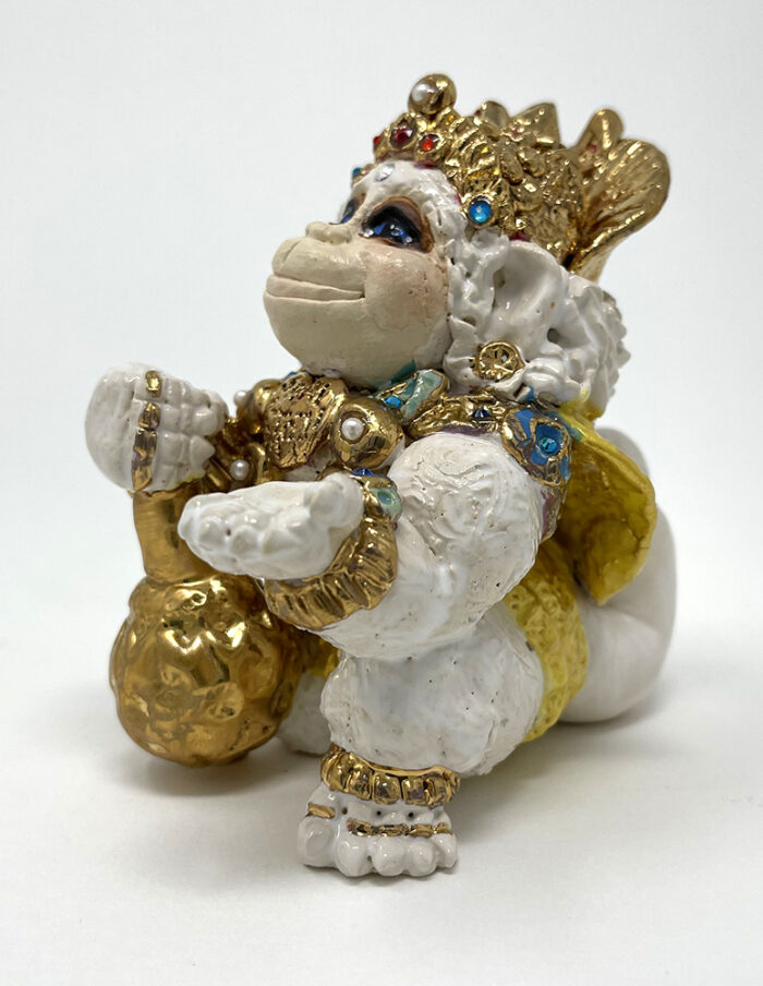 Brigitte Saugstad Hanuman Royal-23, ceramic statue, sculpture, idol, figurine, monkey -E