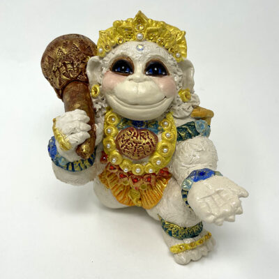 Brigitte Saugstad Hanuman Royal-26, ceramic statue, sculpture, idol, figurine, monkey -A