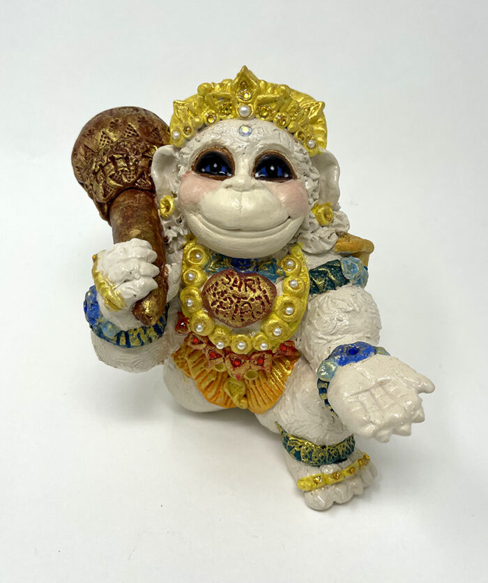 Brigitte Saugstad Hanuman Royal-26, ceramic statue, sculpture, idol, figurine, monkey -A