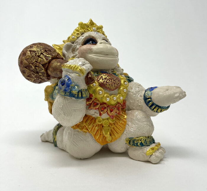 Brigitte Saugstad Hanuman Royal-26, ceramic statue, sculpture, idol, figurine, monkey -C