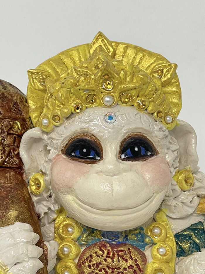 Brigitte Saugstad Hanuman Royal-26, ceramic statue, sculpture, idol, figurine, monkey -B