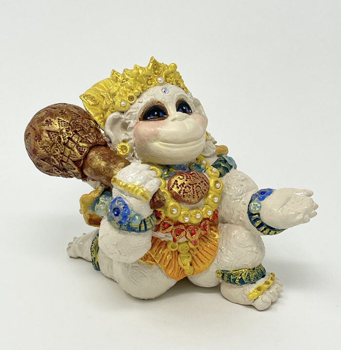 Brigitte Saugstad Hanuman Royal-26, ceramic statue, sculpture, idol, figurine, monkey -C