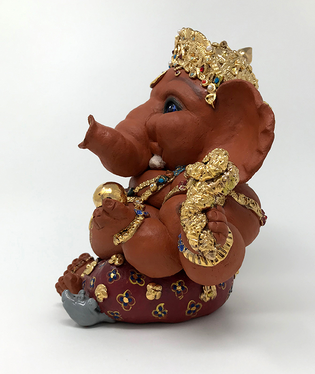 Brigitte Saugstad Ganesha Royal-3, ceramic statue, sculpture, idol, figurine, elephant -C