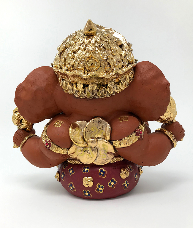 Brigitte Saugstad Ganesha Royal-3, ceramic statue, sculpture, idol, figurine, elephant -D