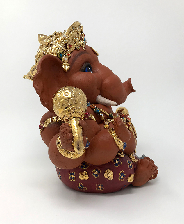 Brigitte Saugstad Ganesha Royal-3, ceramic statue, sculpture, idol, figurine, elephant -E