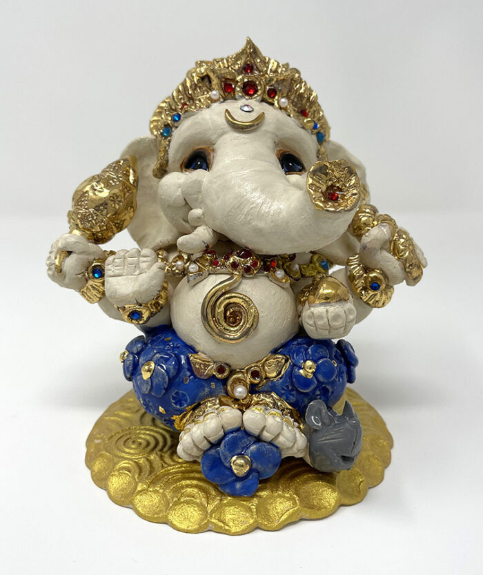 Brigitte Saugstad Ganesha Royal-40, ceramic statue, sculpture, idol, figurine, elephant -B