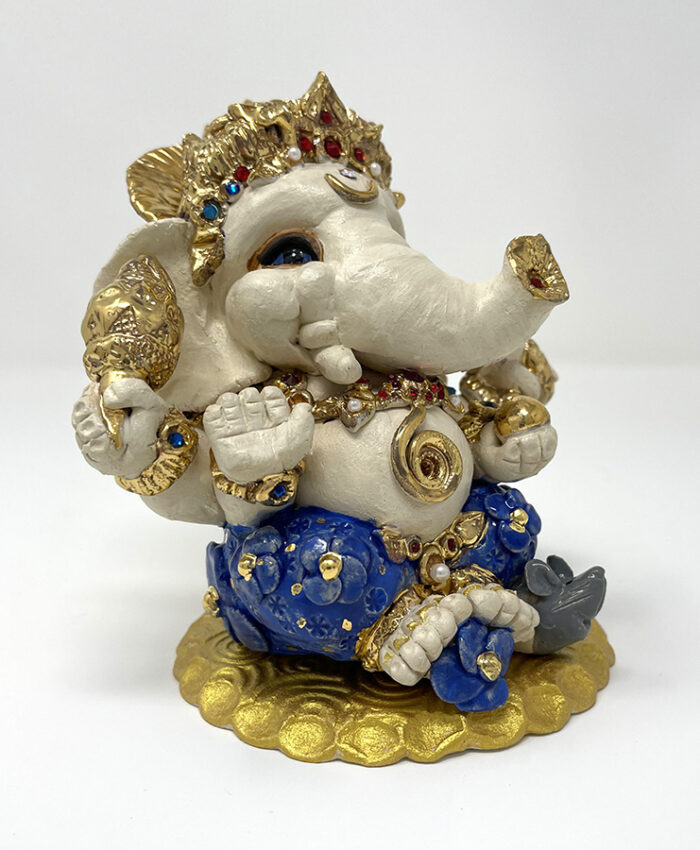 Brigitte Saugstad Ganesha Royal-40, ceramic statue, sculpture, idol, figurine, elephant -C