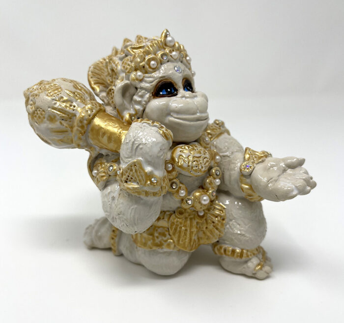 Brigitte Saugstad Hanuman Royal-17, ceramic statue, sculpture, idol, figurine, monkey -C