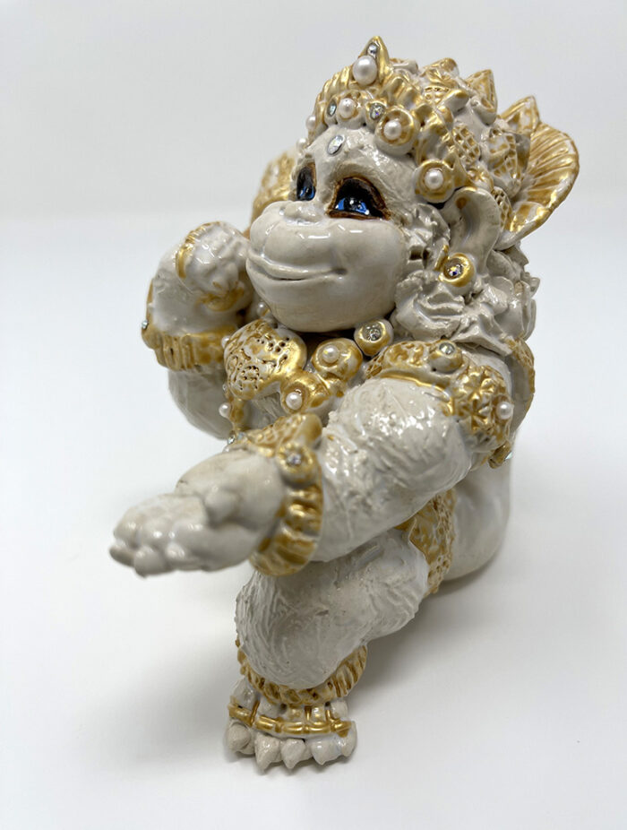 Brigitte Saugstad Hanuman Royal-17, ceramic statue, sculpture, idol, figurine, monkey -E