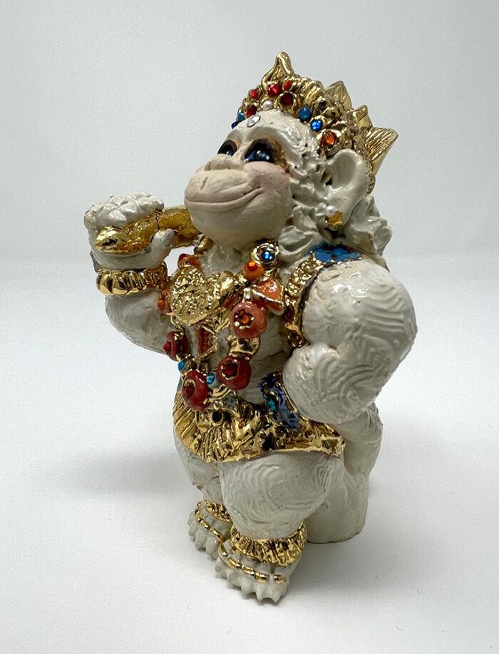 Brigitte Saugstad Hanuman Royal-18, ceramic statue, sculpture, idol, figurine, monkey -E
