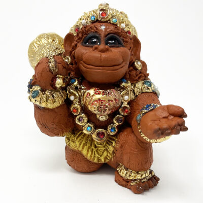 Brigitte Saugstad Hanuman Royal-20, ceramic statue, sculpture, idol, figurine, monkey -B
