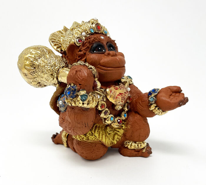 Brigitte Saugstad Hanuman Royal-20, ceramic statue, sculpture, idol, figurine, monkey -C