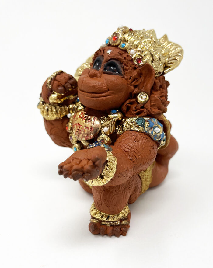 Brigitte Saugstad Hanuman Royal-20, ceramic statue, sculpture, idol, figurine, monkey -F