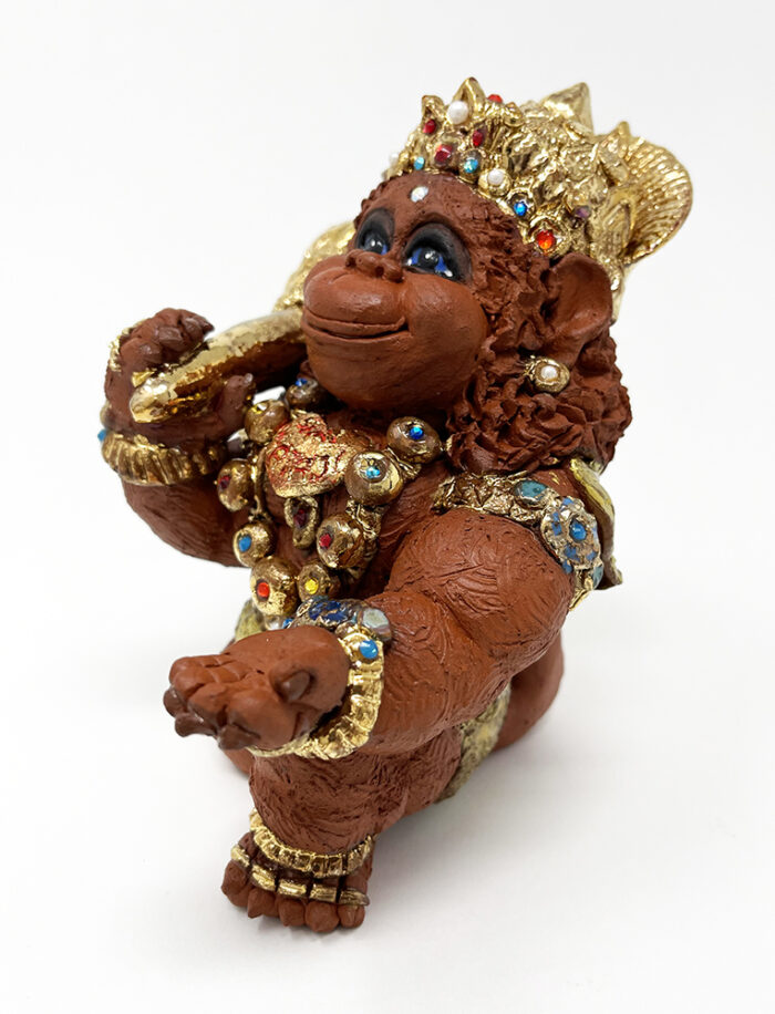 Brigitte Saugstad Hanuman Royal-21. ceramic statue, sculpture, idol, figurine, monkey -F