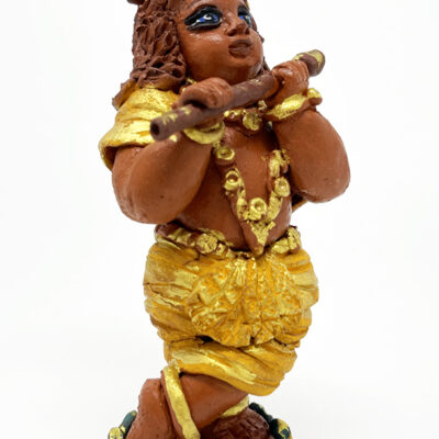 Brigitte Saugstad Krishna-4, hand-modelled ceramic statue, sculpture, idol, figurine -B