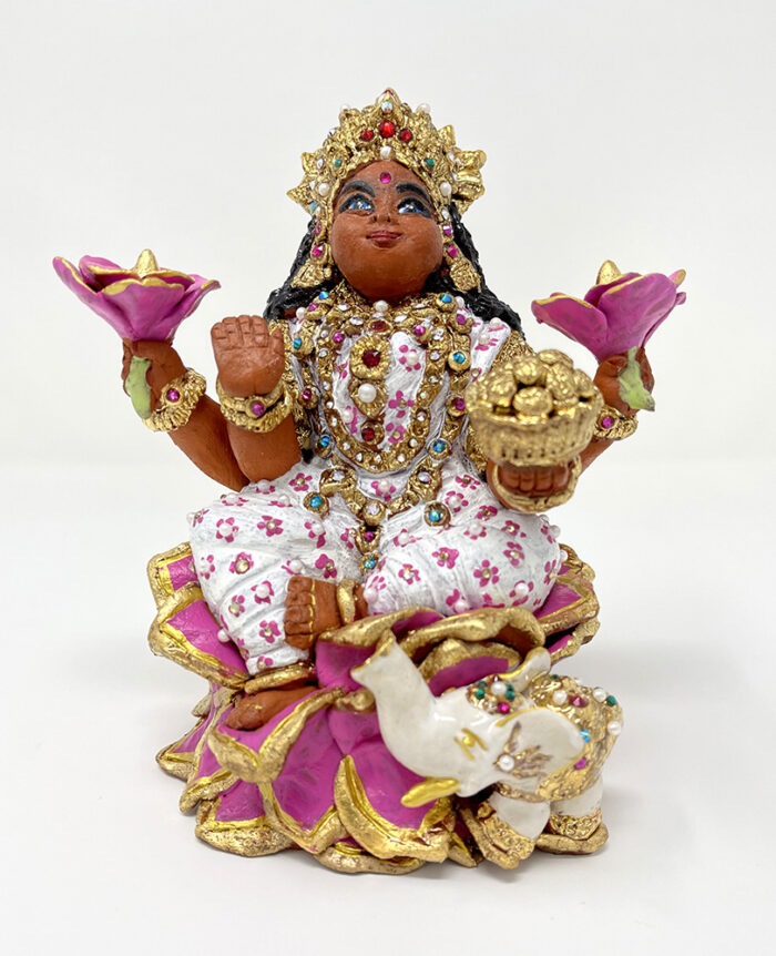 Brigitte Saugstad Lakshmi-3 15x10x11, ceramic statue, sculpture, idol, figurine -D