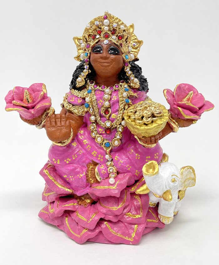 Brigitte Saugstad Lakshmi-4, ceramic statue, sculpture, idol, figurine -B