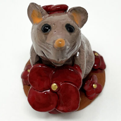 Brigitte Saugstad Mouse-17, ceramic statue, sculpture, idol, figurine -A