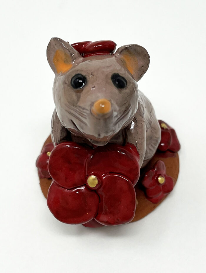 Brigitte Saugstad Mouse-17, ceramic statue, sculpture, idol, figurine -A